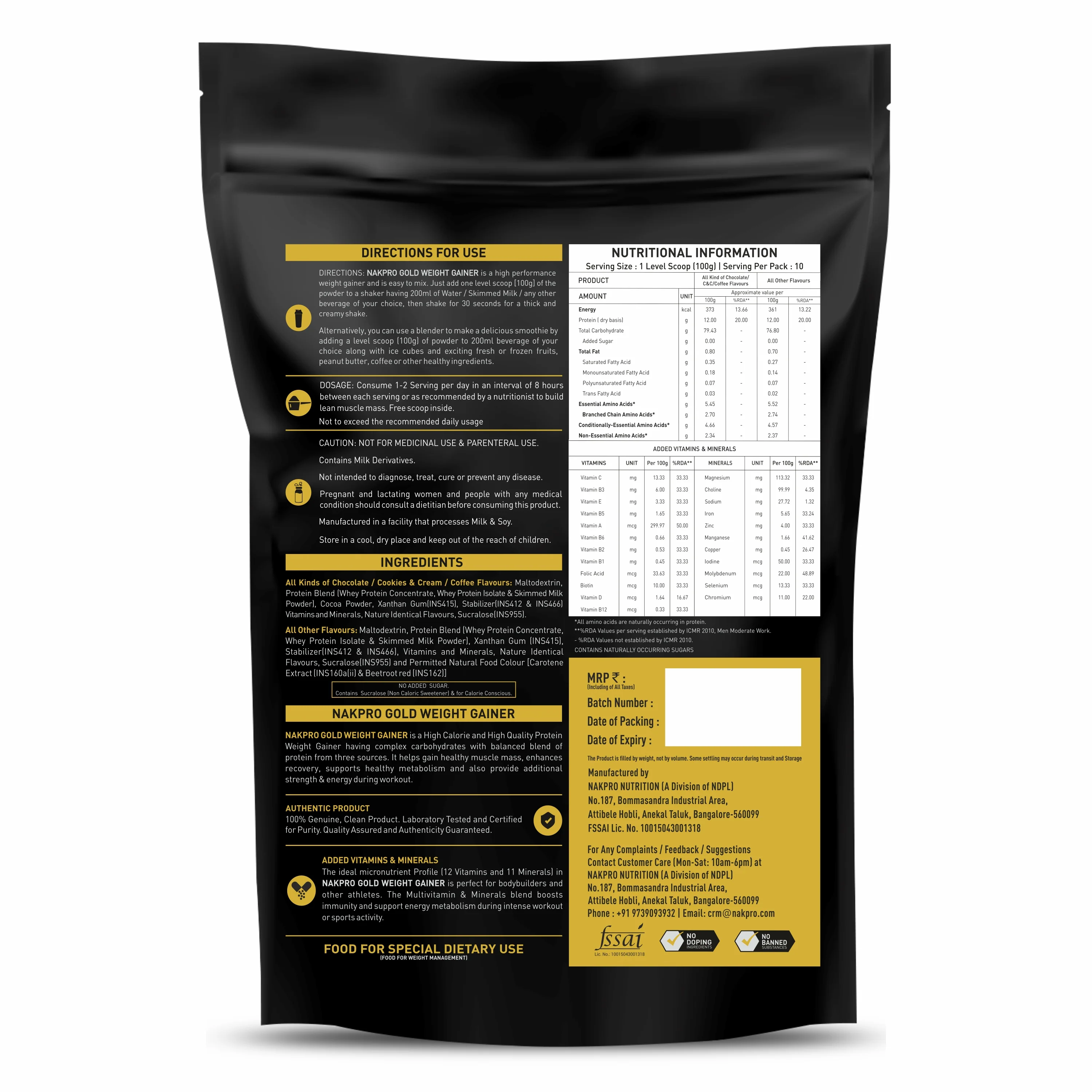 Gold Weight Gainer | High Calorie Weight Gain Powder - Image 52