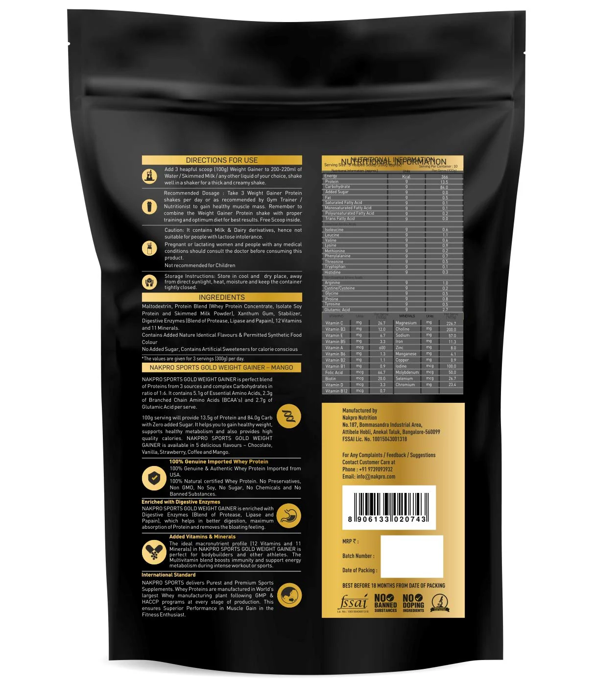 Gold Weight Gainer | High Calorie Weight Gain Powder - Image 6